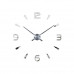 3D Nalepovacie hodiny DIY Clock Evevo 277SXL, Silver 90-130cm