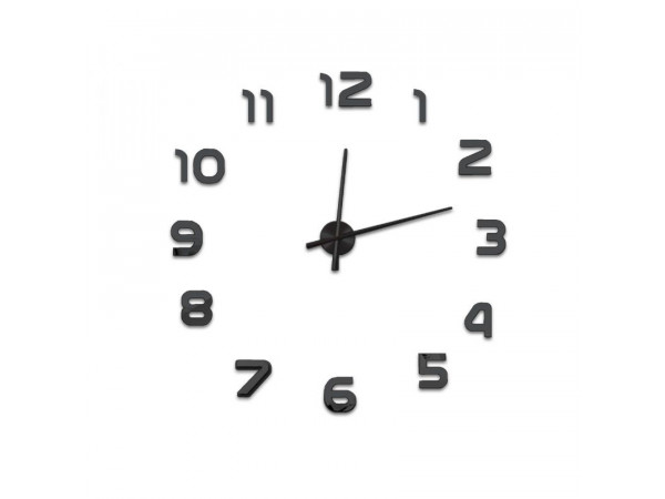 3D Nalepovacie hodiny DIY Clock Evevo 8233XL, čierne 90-130cm 3D Nalepovacie hodiny DIY Clock Evevo 8233XL, čierne 90-130cm