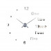 3D Nalepovacie hodiny DIY Clock Evevo 8282XL, Silver 90-130cm
