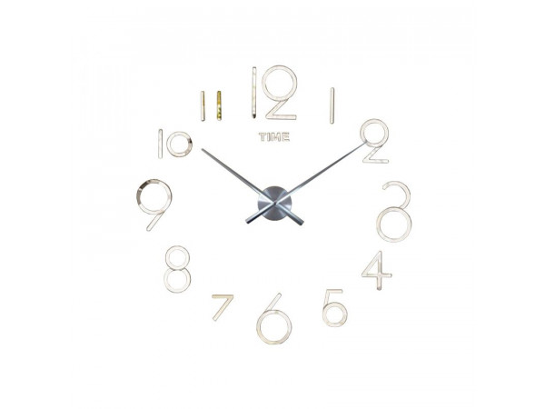 3D Nalepovacie hodiny DIY Clock Evevo 8280XL, Silver 90-130cm