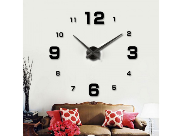 3D Nalepovacie hodiny Clock BIG 3-12 L, čierne 80-130cm 3D Nalepovacie hodiny Clock BIG 3-12 L, čierne 80-130cm