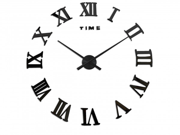 3D Nalepovacie hodiny DIY Clock Evevo 8274XL, Roman Black, 90-130cm 3D Nalepovacie hodiny DIY Clock Evevo 8274XL, Roman Black, 90-130cm