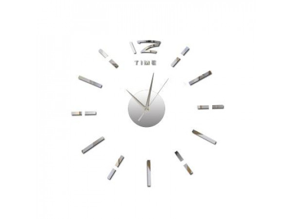 3D Nalepovacie hodiny DIY Clock BIG Time Q70D1, Silver 80-130cm 3D Nalepovacie hodiny DIY Clock BIG Time Q70D1, Silver 80-130cm