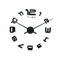 3D Nalepovacie hodiny DIY Clock Evevo 8232BXL, čierne, 90-130cm