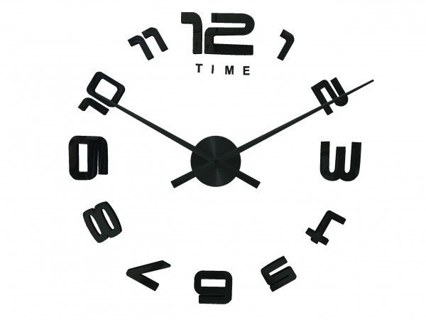 3D Nalepovacie hodiny DIY Clock Evevo 8232BXL, čierne, 90-130cm 3D Nalepovacie hodiny DIY Clock Evevo 8232BXL, čierne, 90-130cm