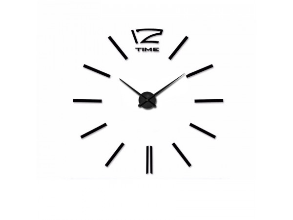 3D Nalepovacie hodiny DIY Clock 12 Time Black 80-120cm