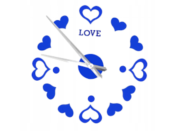 3D Nalepovacie hodiny DIY Clock Love, modré 80-130cm 3D Nalepovacie hodiny DIY Clock Love, modré 80-130cm
