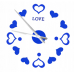 3D Nalepovacie hodiny DIY Clock Love, modré 80-130cm 3D Nalepovacie hodiny DIY Clock Love, modré 80-130cm