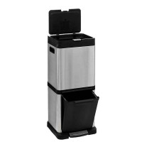 Nerezový kovový odpadkový kôš 20l + 14l, 5Five 186156