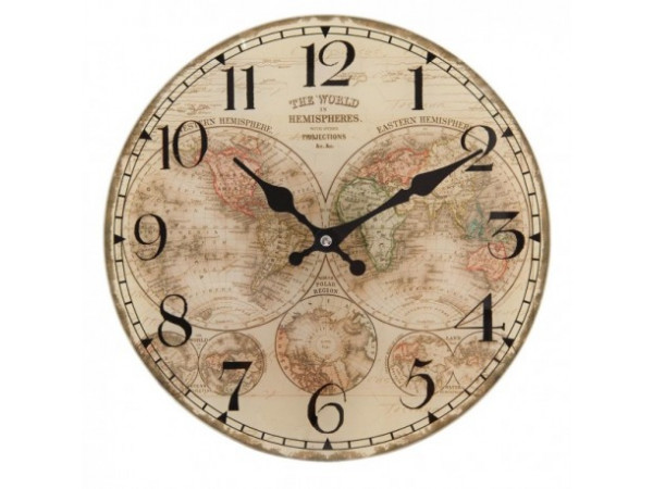 Nástenné hodiny Clayre & EEF, 6KL0381, Sklo 30cm