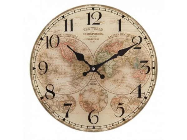 Nástenné hodiny Clayre & EEF, 6KL0381, Sklo 30cm Nástenné hodiny Clayre & EEF, 6KL0381, Sklo 30cm