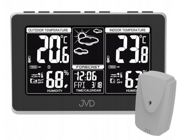 Rádiom riadená meteorologická stanica JVD RB658, 21 cm Rádiom riadená meteorologická stanica JVD RB658, 21 cm