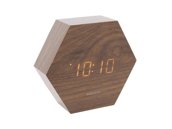 Budík Hexagon KA5651DW, hnedý Budík Hexagon KA5651DW, hnedý