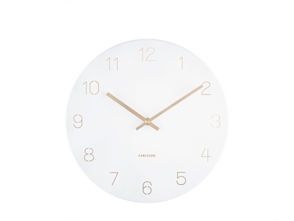 Nástenné hodiny Karlsson KA5788WH Charm Engraved Numbers, 30 cm