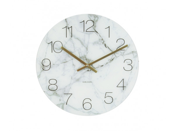 Nástenné hodiny KA5618WH, Karlsson Marble medium white, 40cm Nástenné hodiny KA5618WH, Karlsson Marble medium white, 40cm