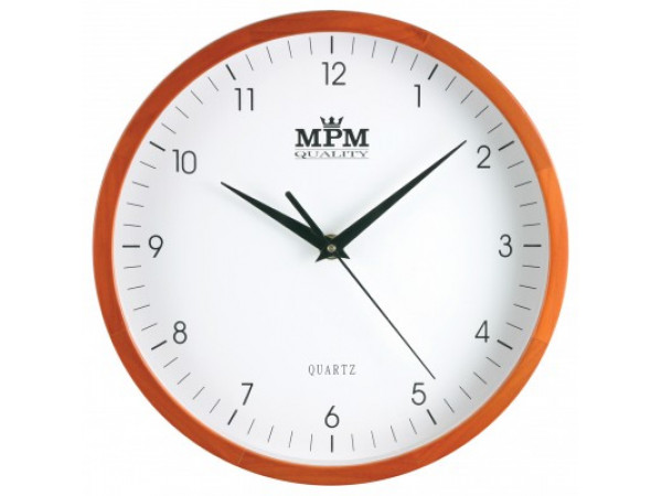 Nástenné hodiny MPM, 2472.51.W - hnedá svetlá, 25cm Nástenné hodiny MPM, 2472.51.W - hnedá svetlá, 25cm