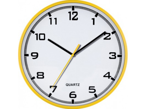Nástenné hodiny MPM, 2479.10 - žltá, 30cm Nástenné hodiny MPM, 2479.10 - žltá, 30cm