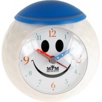 Budík MPM, 2568.0030 - biela/modrá, 10cm Budík MPM, 2568.0030 - biela/modrá, 10cm