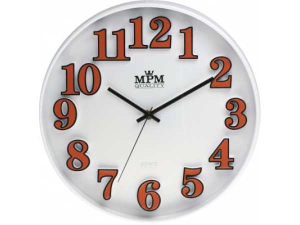 Nástenné hodiny MPM, 3226.60 - oranžová, 30cm