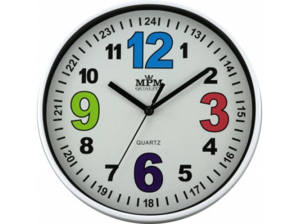Nástenné hodiny MPM, 3686.00 - biela, 20cm Nástenné hodiny MPM, 3686.00 - biela, 20cm