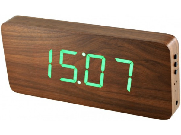 Digitálny LED budík/ hodiny MPM s dátumom a teplomerom 3672.50, green led, 25cm Digitálny LED budík/ hodiny MPM s dátumom a teplomerom 3672.50, green led, 25cm