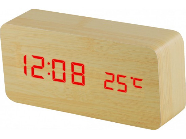 Digitálny LED budík MPM s dátumom a teplomerom C02.3564.51 RED, 15cm Digitálny LED budík MPM s dátumom a teplomerom C02.3564.51 RED, 15cm