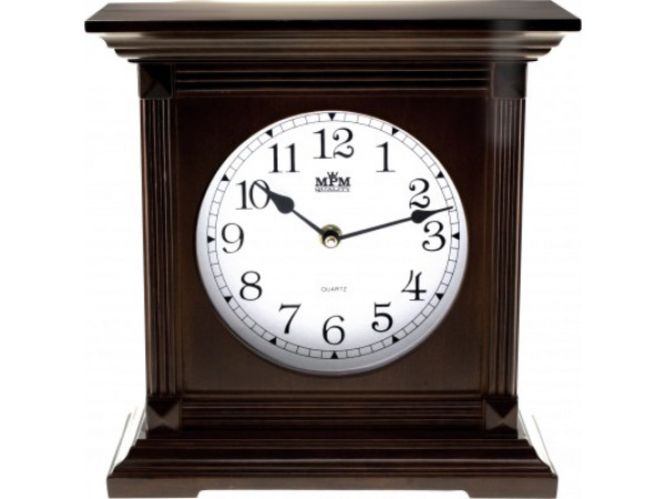 Stolové hodiny MPM, 2705.54 - tmavé drevo, 26cm Stolové hodiny MPM, 2705.54 - tmavé drevo, 26cm