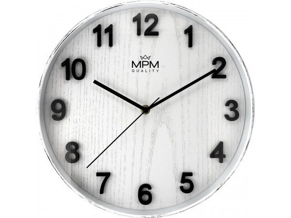 Nástenné hodiny MPM Beta E01.4051.00, biele 30,5 cm Nástenné hodiny MPM Beta E01.4051.00, biele 30,5 cm