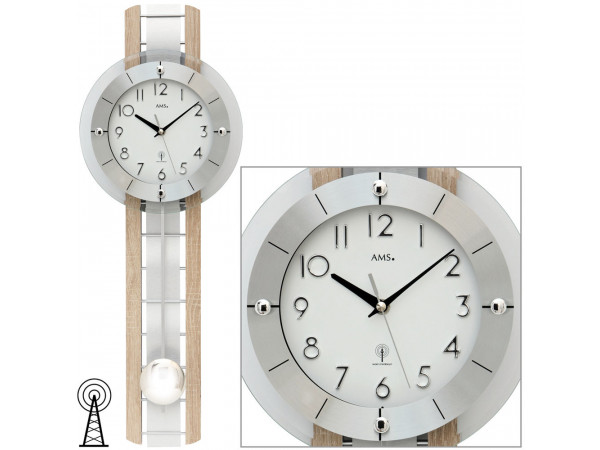 Kyvadlové nástenné hodiny 5282 AMS riadené rádiovým signálom 68cm Kyvadlové nástenné hodiny 5282 AMS riadené rádiovým signálom 68cm