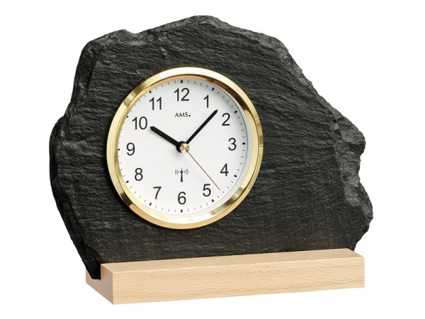 Originálne bridlicové hodiny riadené signálom DCF 5115 AMS 21cm