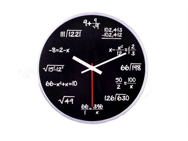 Matematické hodiny - čierne, 30cm Matematické hodiny - čierne, 30cm