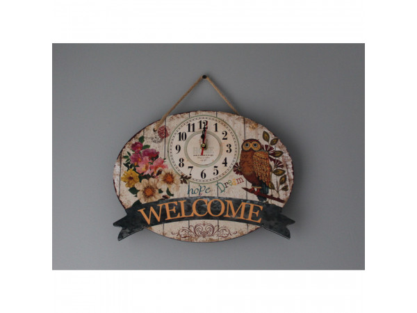 Nástenné hodiny, 7A7, Welcome, 35cm Nástenné hodiny, 7A7, Welcome, 35cm
