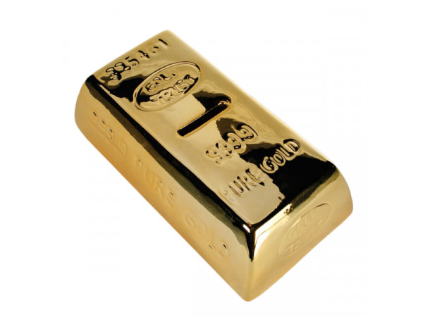 Pokladnička Zlatá tehlička, Golden Bar, 16cm
