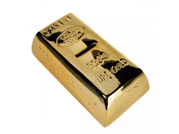 Pokladnička Zlatá tehlička, Golden Bar, 16cm Pokladnička Zlatá tehlička, Golden Bar, 16cm