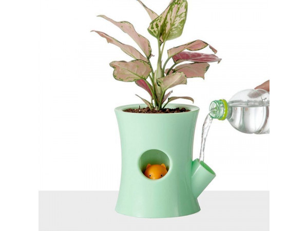 Samozavlažovací kvetináč s veveričkou B2, zelený Samozavlažovací kvetináč s veveričkou B2, zelený