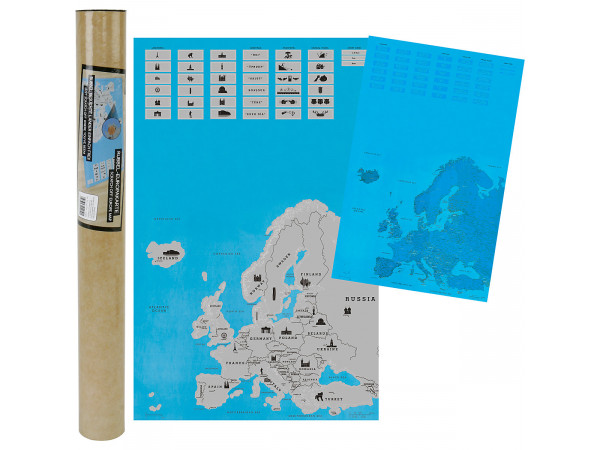 Stieracia mapa Európy MT7722, 45x70cm Stieracia mapa Európy MT7722, 45x70cm