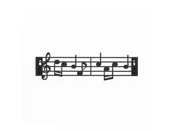 Vešiačik na kľúče nástenný Balvi Music 27445 kov 21cm, čierny