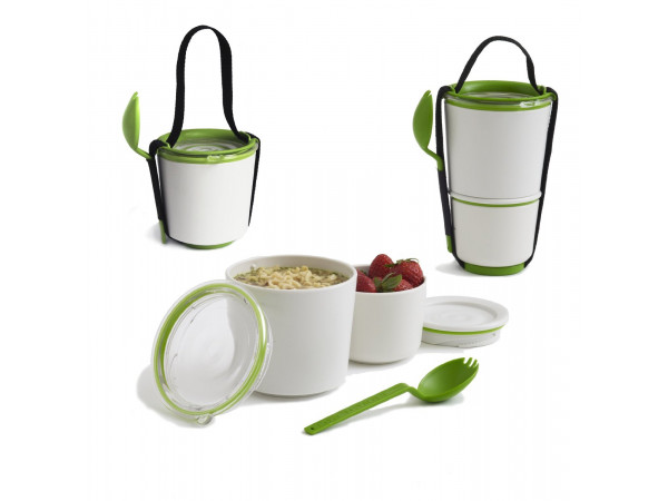 BLACK-BLUM Lunch Pot, biely / zelený BLACK-BLUM Lunch Pot, biely / zelený