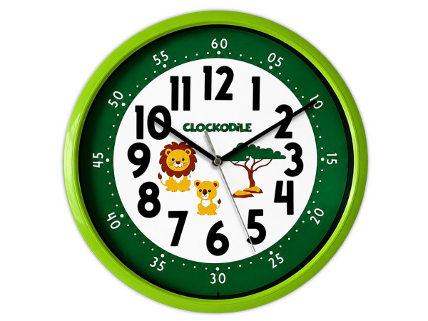 Zelené detské nástenné hodiny lev a mláďa CLOCKODILE CCS3001 Zelené detské nástenné hodiny lev a mláďa CLOCKODILE CCS3001