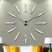 3D Nalepovacie hodiny DIY Clock BIG Twelve XL004si, strieborné 130cm