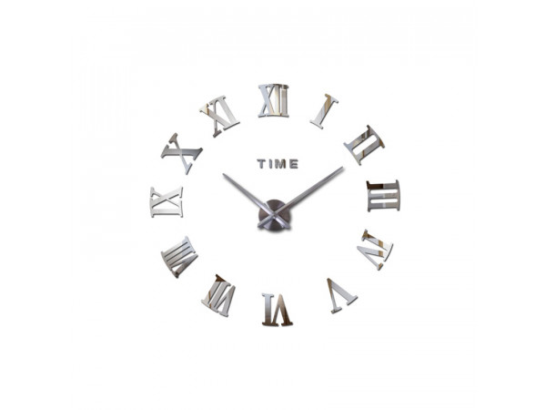 3D Nalepovacie hodiny DIY Clock Roma C2, strieborné 90-130cm 3D Nalepovacie hodiny DIY Clock Roma C2, strieborné 90-130cm