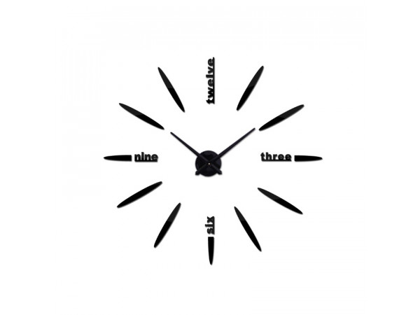 3D Nalepovacie hodiny DIY Clock BIG Twelve C1, čierne 90-130cm 3D Nalepovacie hodiny DIY Clock BIG Twelve C1, čierne 90-130cm