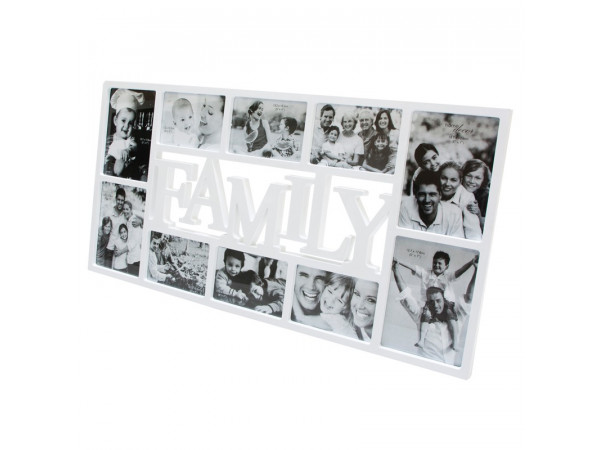 Fotorám Family na 10 fotiek, biely, 72x36cm