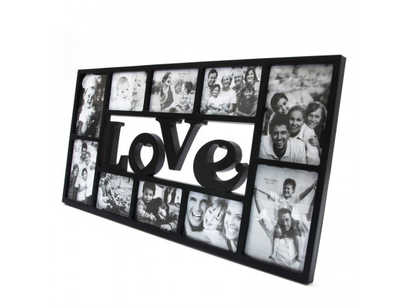 Fotorám Love na 10 fotiek, čierny, 72x36cm Fotorám Love na 10 fotiek, čierny, 72x36cm
