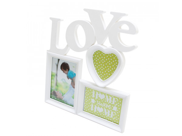 Fotorám Love na 3 fotky, biely, 37x33cm Fotorám Love na 3 fotky, biely, 37x33cm