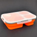 Box na jedlo Silikon Tiross TS-1415 , skladací, oranžový
