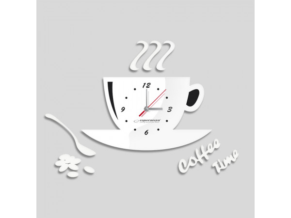 Nástenné hodiny DIY ESPA FLO006, Coffee Time White, 50x38cm