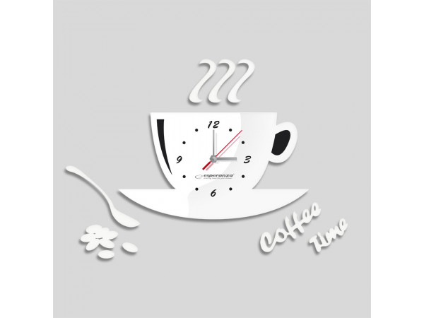 Nástenné hodiny DIY ESPA FLO006, Coffee Time White, 50x38cm Nástenné hodiny DIY ESPA FLO006, Coffee Time White, 50x38cm