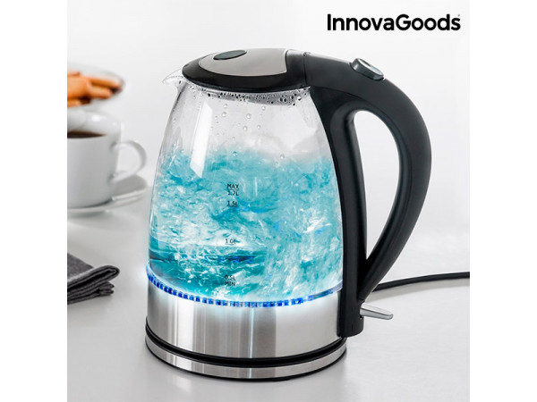 Rýchlovarná kanvica InnovaGoods s LED 2200W 1,7 l čierna Rýchlovarná kanvica InnovaGoods s LED 2200W 1,7 l čierna
