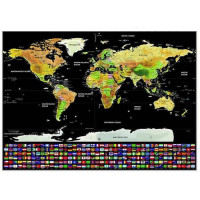 Stieracia mapa sveta s vlajkami 82x59cm IS9409